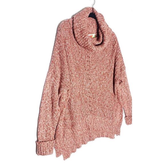 Fervour ModCloth Pink Cowl Turtleneck Sweater Tunic Knit Large Oversized Slouchy - Picture 2 of 9